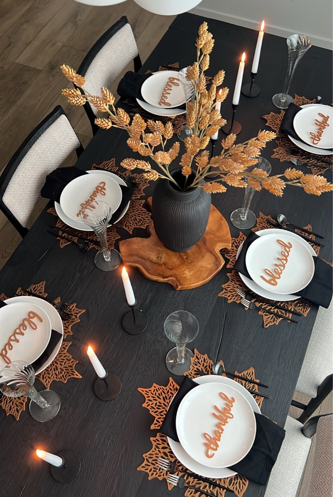 Fall themed tablescape! Fall decor, fall placemats, fall tabletop, wood wedge, holiday tablee

#LTKSeasonal #LTKHome