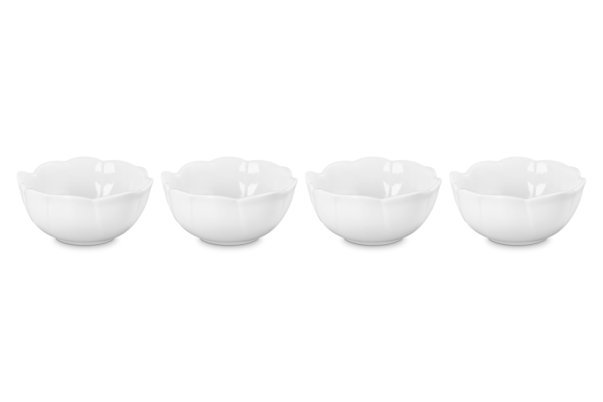 Amazon.com | Le Creuset Stoneware Petal Mini Bowls, Set of 4, White: Serving Bowls | Amazon (US)