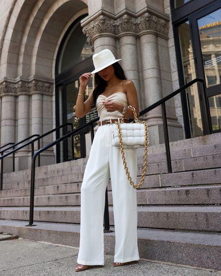 Amazon summer outfit ideas 
Amazon white trousers wearing an XS regular
Amazon strapless top wearing a small



#LTKFindsUnder50 #LTKFindsUnder100 #LTKSeasonal