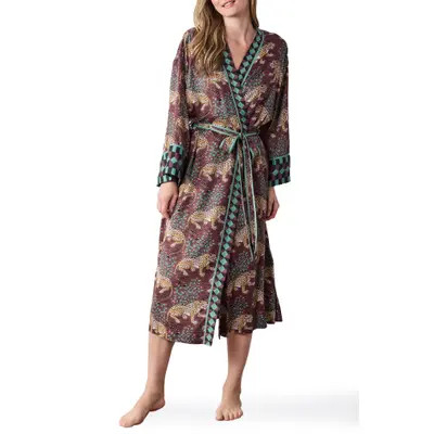 Printfresh Eco Satin Robe in Raisin at Nordstrom, Size Large/x-Large | Nordstrom