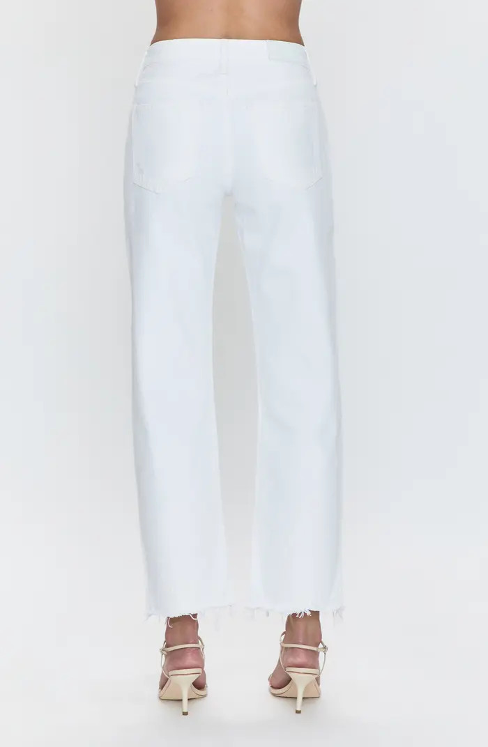 Lexi Mid Rise Bowed Straight Leg Jeans | Nordstrom