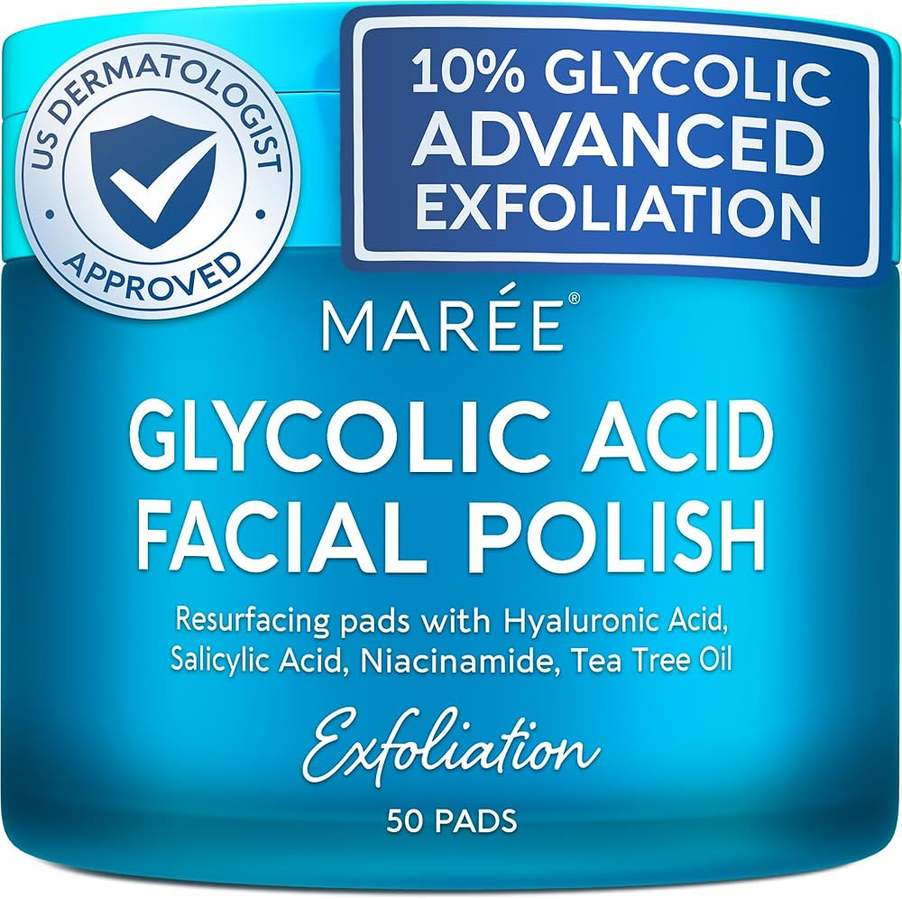 MAREE Glycolic Acid Pads - Toner Pads for Face Cleansing - Exfoliating Pad with Tea Tree Oil, Sal... | Amazon (US)