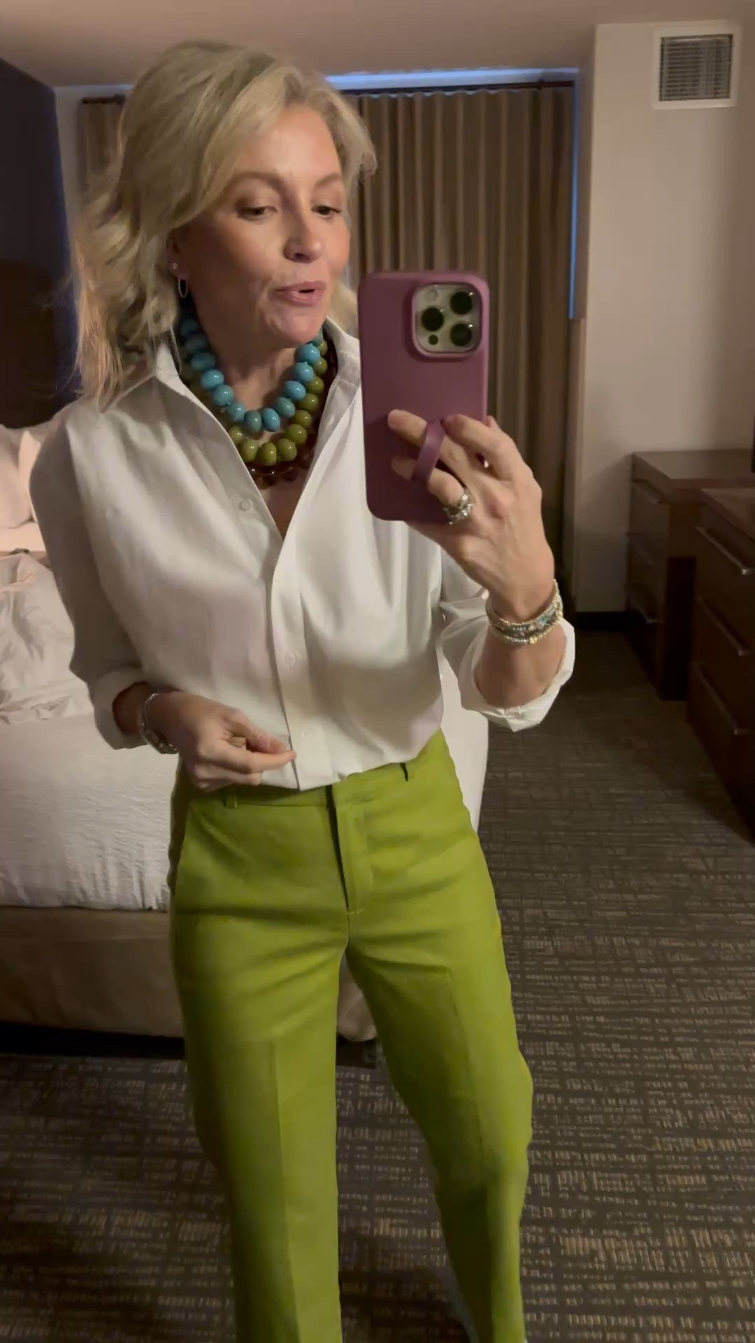 Wearing an XS in the shirt and 0 regular in the pants