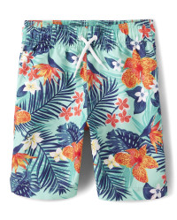 Boys Matching Family Tropical Swim Trunks - mellow aqua | The Children's Place
