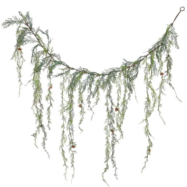 Vickerman 4' Weeping Cedar Artificial Christmas Garland, Unlit - Faux Cedar Christmas Garland - I... | Walmart (US)