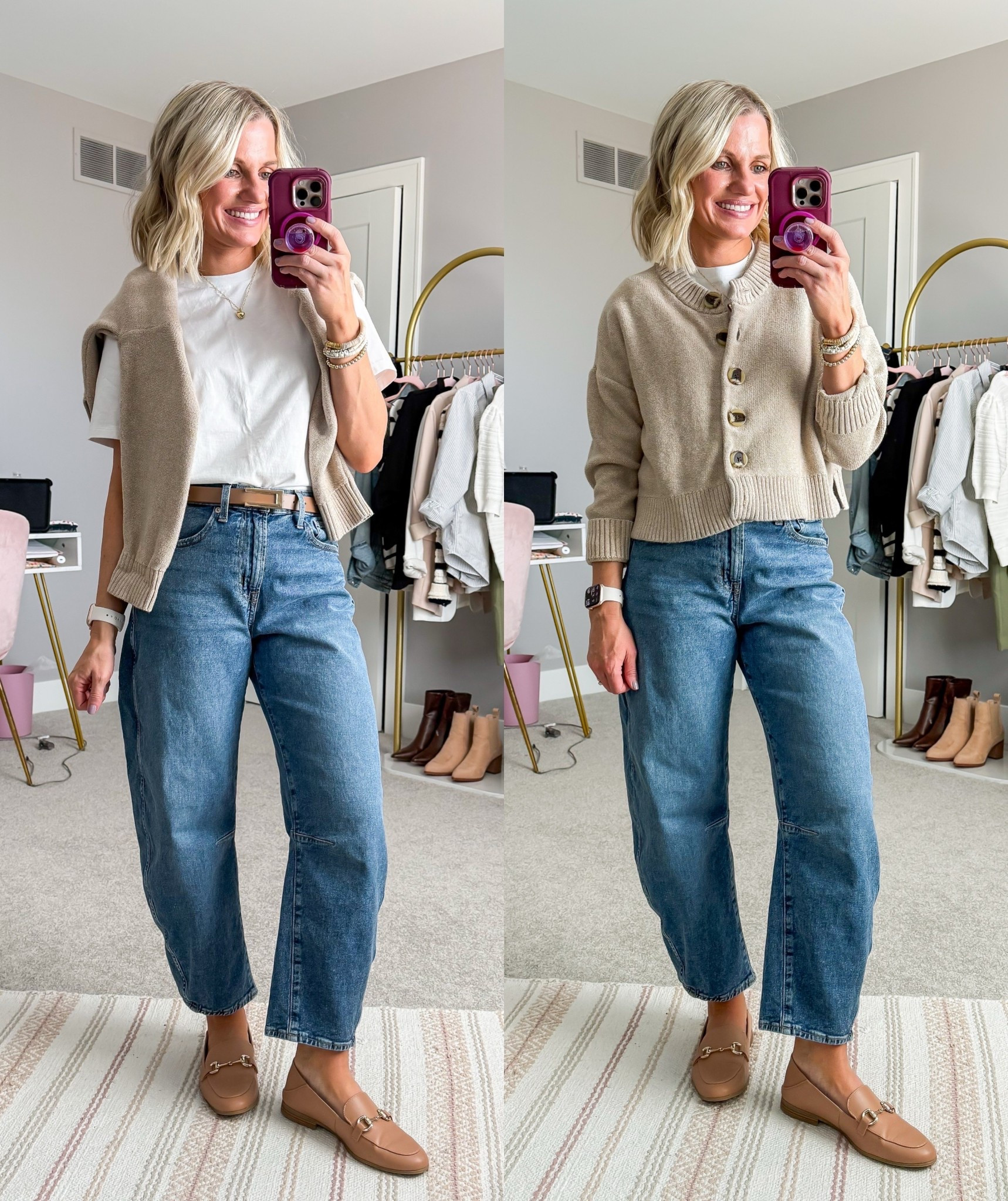 Barrel Jean outfit idea for spring transition.


#LTKOver40 #LTKSeasonal #LTKootd