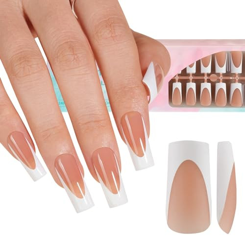 Misssix Deep French Gel Nail Tips, 150Pcs French Tip Press on Nails Long Square Brown, No Need to File 3 in 1 Tips Pre-lasting, Fake Nails for Nail Art DIY 15 Sizes | Amazon (US)