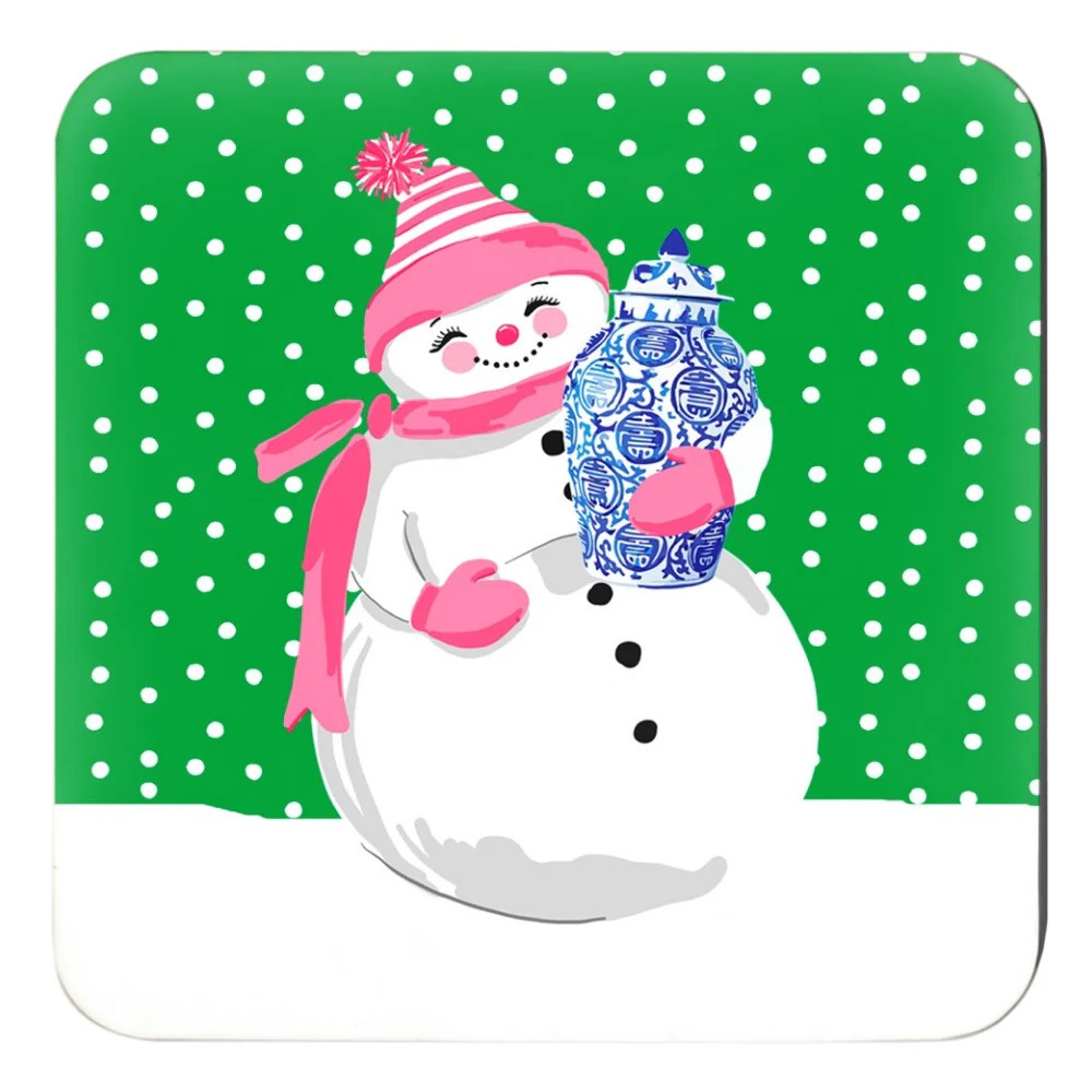 Snowoiserie Christmas  4"x 4" Paper Coasters | Taylor Beach Design