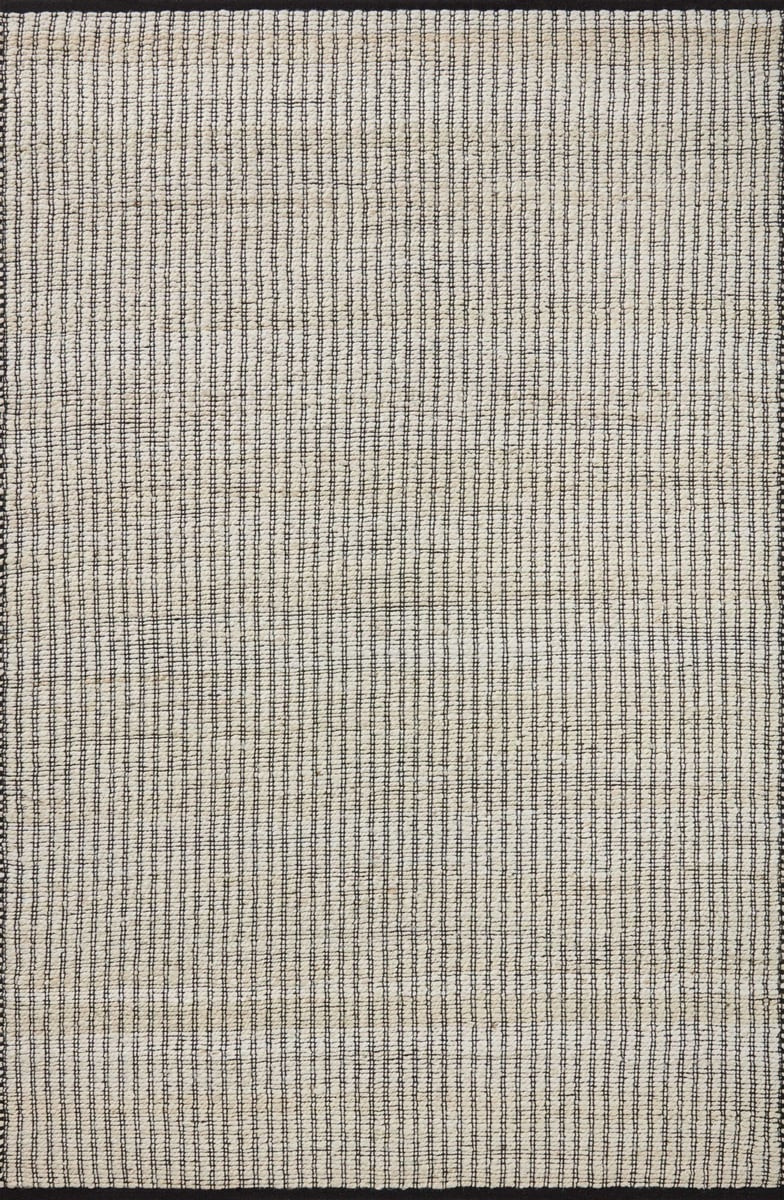 Colton CON-02 Ivory/Black Jute/Cotton Handwoven Striped Area Rug | Rugs Direct