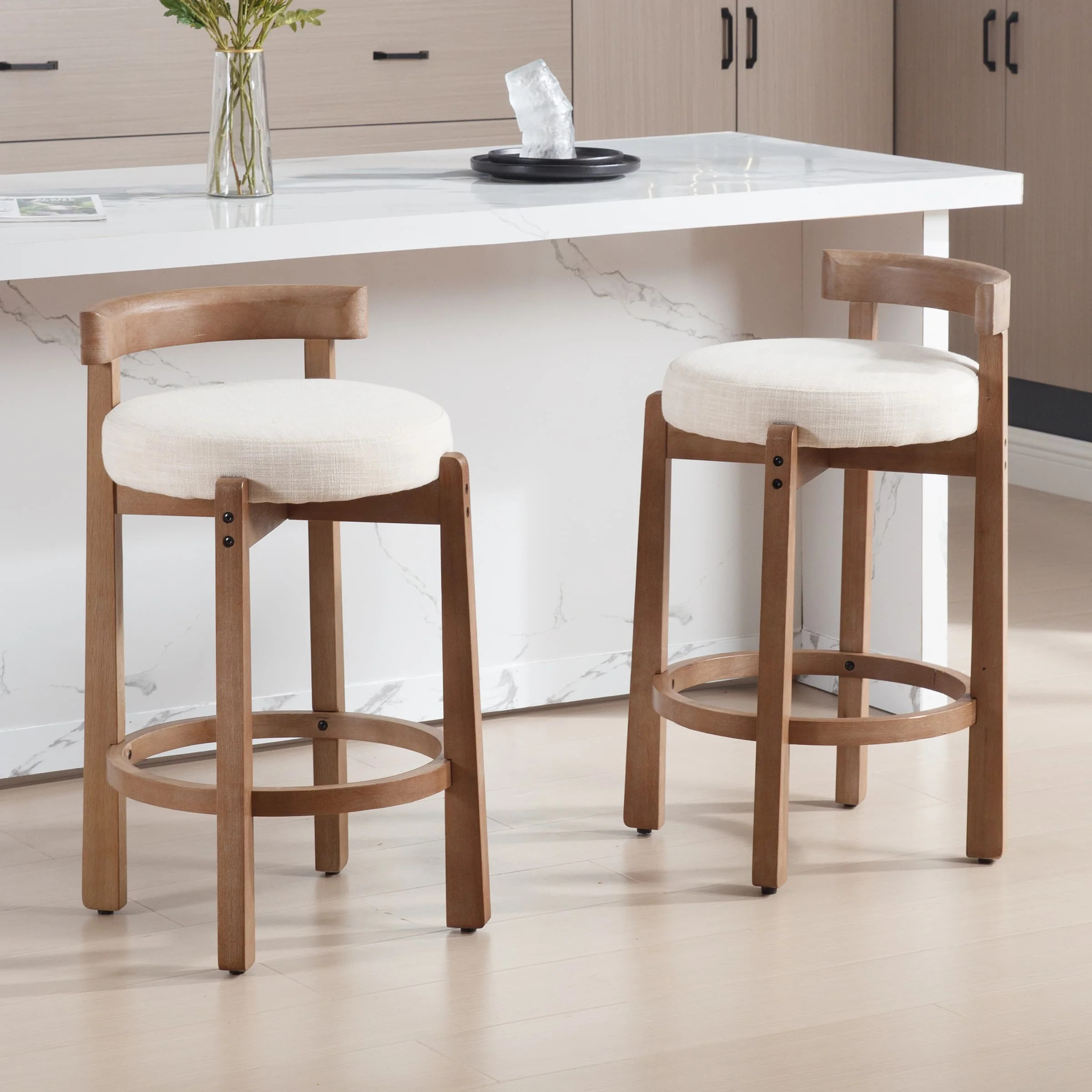 26.5"H Round Cushion Bar Stools Set of 2 - 5733CS | CHAIRUS Affiliate Program