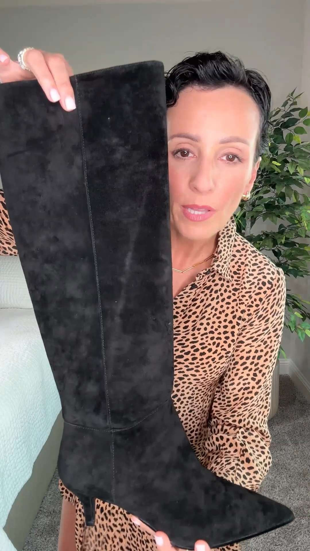 These black suede boots have a one-inch kitten heel, real suede material, and the prettiest toe shape. They’re comfortable, polished, and effortless to wear with dresses or denim. 

 #LTKgrwm #LTKootd #LTKPetite