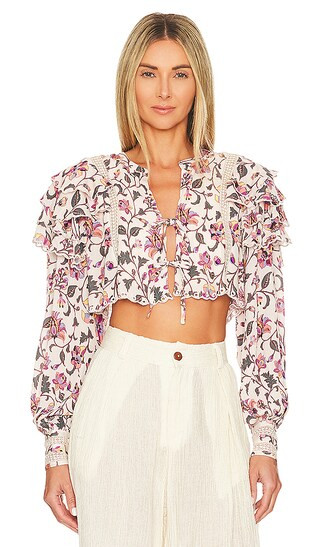 Tate Top in Thea Ivory Floral | Revolve Clothing (Global)