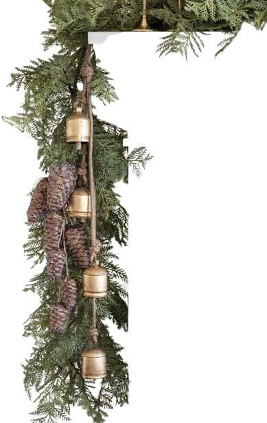 Handmade Vintage Rustic Lucky Cow Bells On Rope Wall Hanging Décor Bell Iron Wrought Bell Chime ... | Amazon (US)