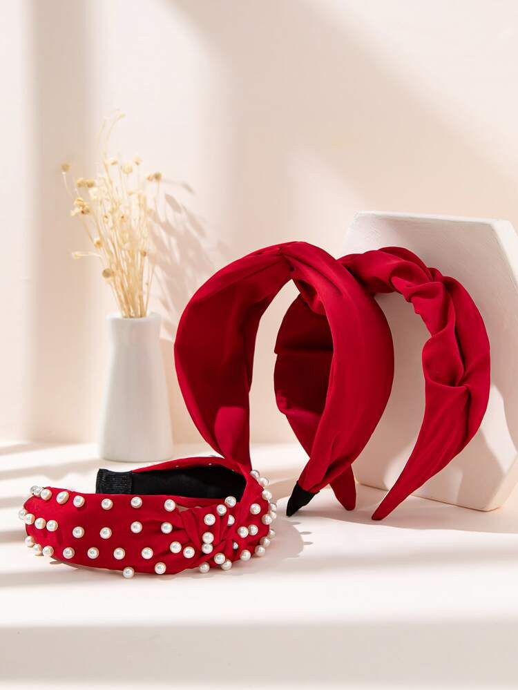3pcs Faux Pearl Decor Headband | SHEIN