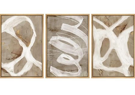  Framed Canvas Print Wall Art Set White Brown Pastel Paint Strokes Shapes Abstract Illustrations Modern Art Decorative Nordic Chic Calm/Zen for Living Room, Bedroom, Office - 24"x36"x3 Natural

#LTKSaleAlert #LTKHome #LTKStyleTip