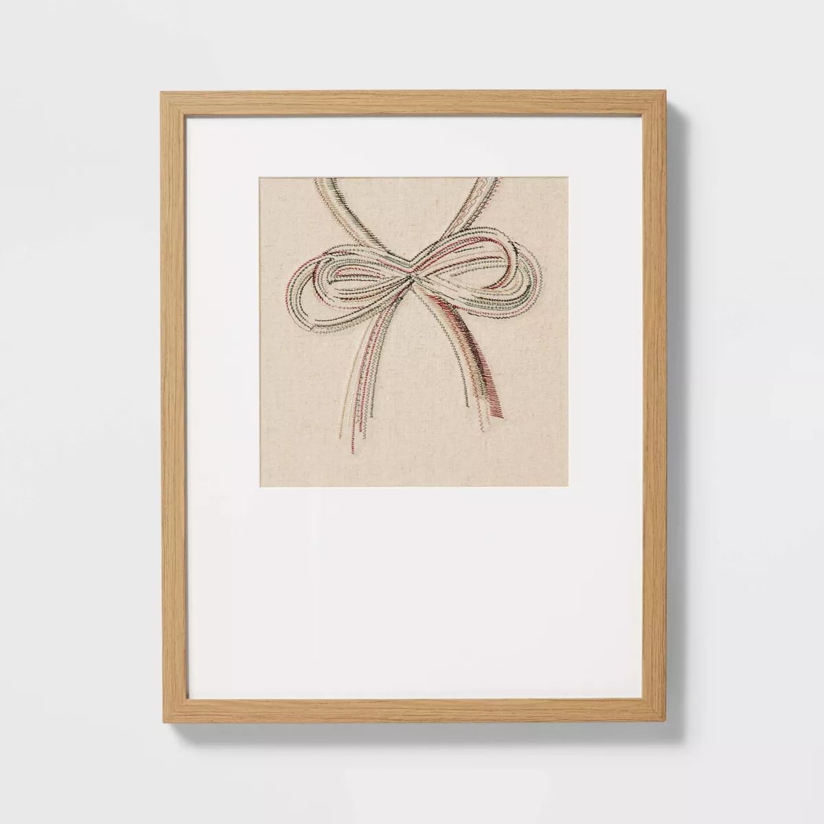 16" x 20" Criss Cross Bow Embroidered Framed Underglass with Weighted Mat Brown - Threshold™ de... | Target