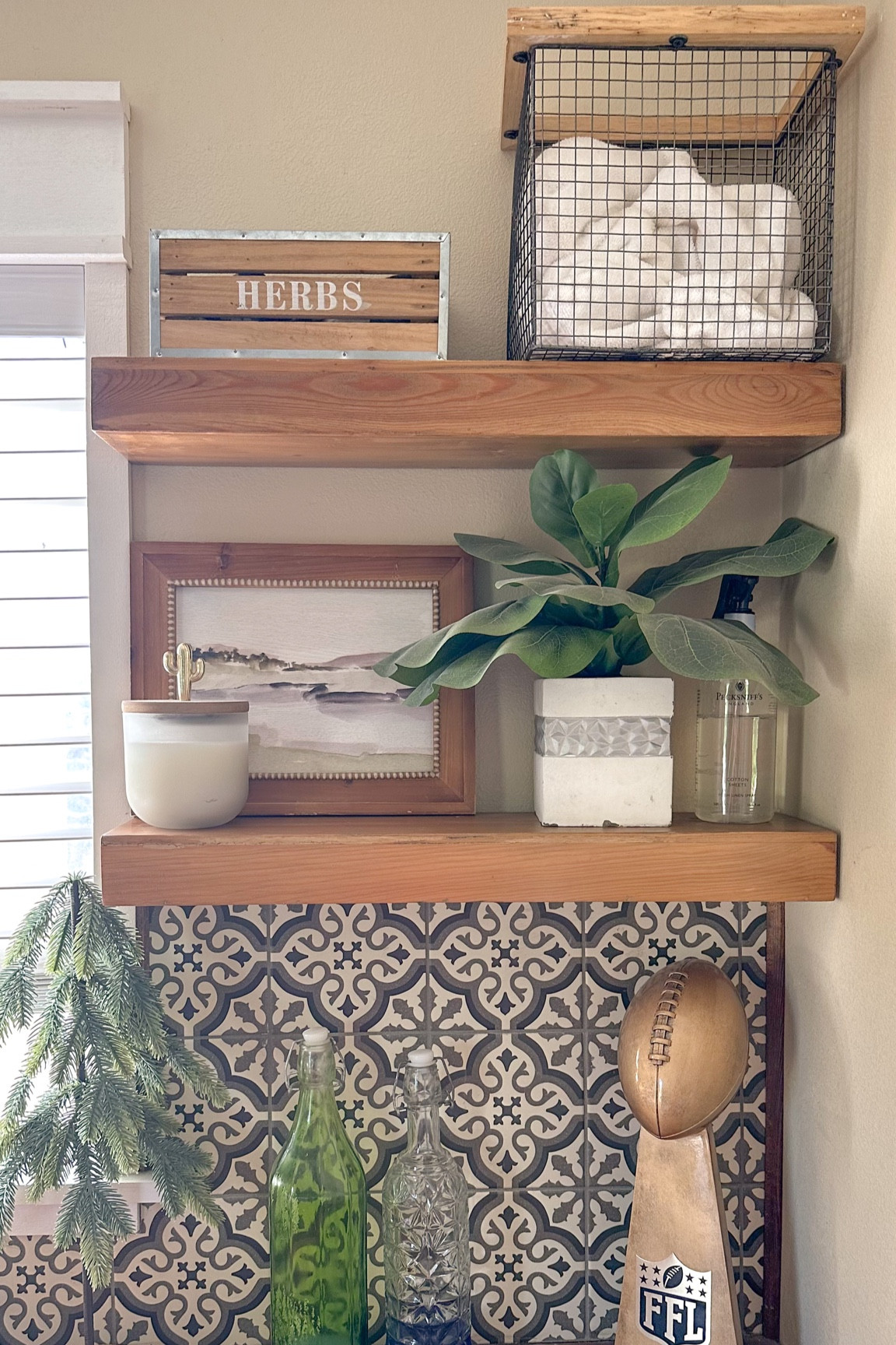 Added some decor to the laundry room shelves, herbs basket is for those elusive missing socks and is too much to display my fantasy football trophey?

#LTKstyletip #LTKhome #LTKFind