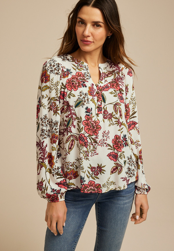 Floral Peasant Blouse | Maurices