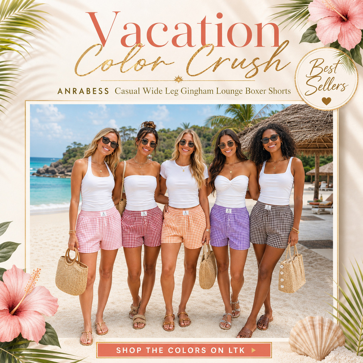 ANRABESS Summer Chic | Gingham Loungewear Boxer Shorts

The ANRABESS gingham lounge boxer shorts are the vacation color crush your summer wardrobe needs right now!! ☀️ 

These Best-Selling casual wide leg gingham shorts are lightweight, colorful, easy to pull on, and perfectly on trend with the boxer short outfit look everyone is wearing for beach vacations, pool days, resort mornings, girls’ trips, coffee runs, lake weekends, casual errands, and sunny getaway outfits.

These are the shorts that instantly fix the “it’s hot and I don’t know what to wear” problem. 👀 

The gingham colors make a basic white tank, bodysuit, swimsuit top, or oversized button-down feel like a full styled outfit, while the relaxed wide leg fit keeps them comfy enough for real summer plans. 

Add sandals, sneakers, sunglasses, gold jewelry, and a straw bag, and you have an easy outfit that feels cute, playful, and vacation-ready without trying too hard.

These are the kind of summer best sellers that make sense to grab in more than one color because they actually get worn. 

They’re easy to pack, easy to rewear, cute enough for photos, and comfortable enough for all-day plans. 

For beach trips, girls’ weekends, pool days, or everyday summer outfits, these are the shorts that make getting dressed faster, cuter, and way more fun.

📌 SAVE this for the gingham boxer shorts that make every summer outfit feel like a vacation look.

↓ Everything is linked!

#LTKActive #LTKSaleAlert #LTKTravel