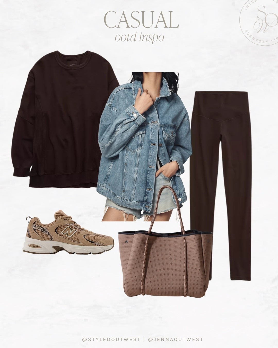 Perfect fall OOTD for running errands, kids sports, etc.! 

Sweatshirt runs big so size down. Use code Jennaoutwest for 15% off the tote bag! 

#LTKFindsUnder100 #LTKStyleTip #LTKActive