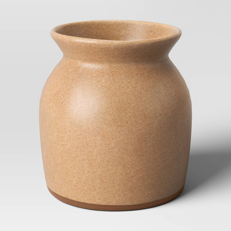 Small Ceramic Vase with Exposed Clay on Bottom Brown - Threshold™ | Target