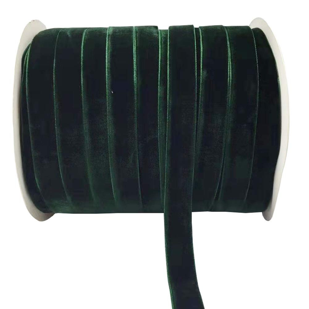 10 Yards Velvet Ribbon Spool (Dark Green, 5/8") | Amazon (US)