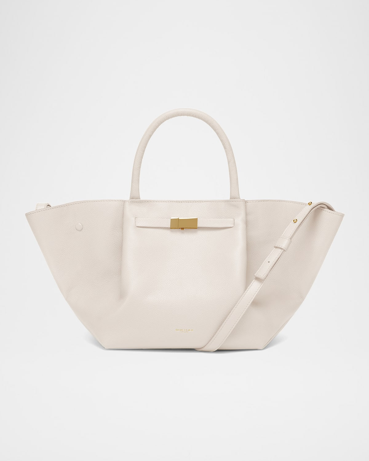 Midi New York Buckle Leather Tote Bag | Neiman Marcus