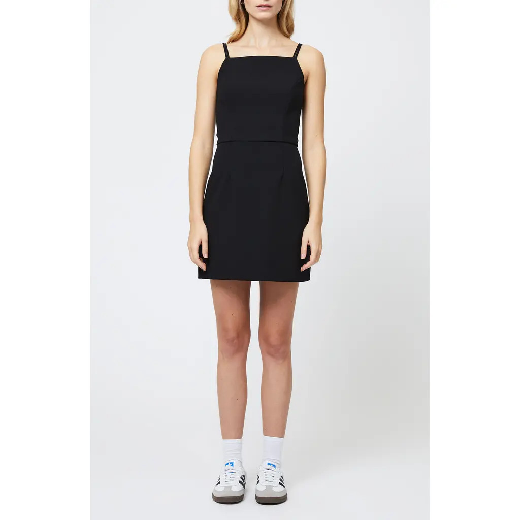 French Connection Whisper Square Neck Minidress in Black at Nordstrom Rack, Size 0 | Nordstrom Rack