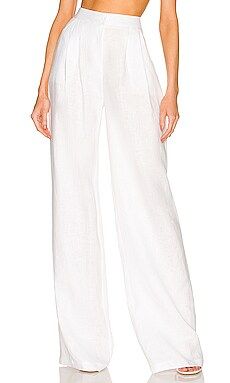 SELMACILEK Linen Wide Leg Pants in White from Revolve.com | Revolve Clothing (Global)