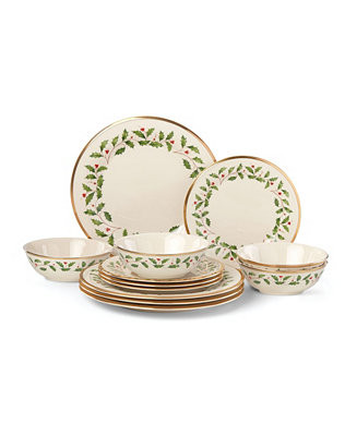 Lenox Holiday 12 Pc. Dinnerware Set, Service for 4 - Macy's | Macy's