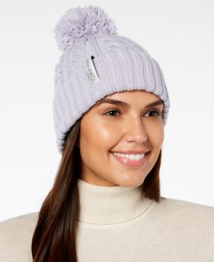 Calvin Klein Solid Cable-Knit Beanie | Macys (US)