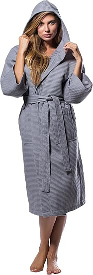 Turquaz Lightweight Waffle Knit Kimono Bathrobe - Soft Cotton Blend Spa Robe, Fast-Drying Full-Le... | Amazon (US)