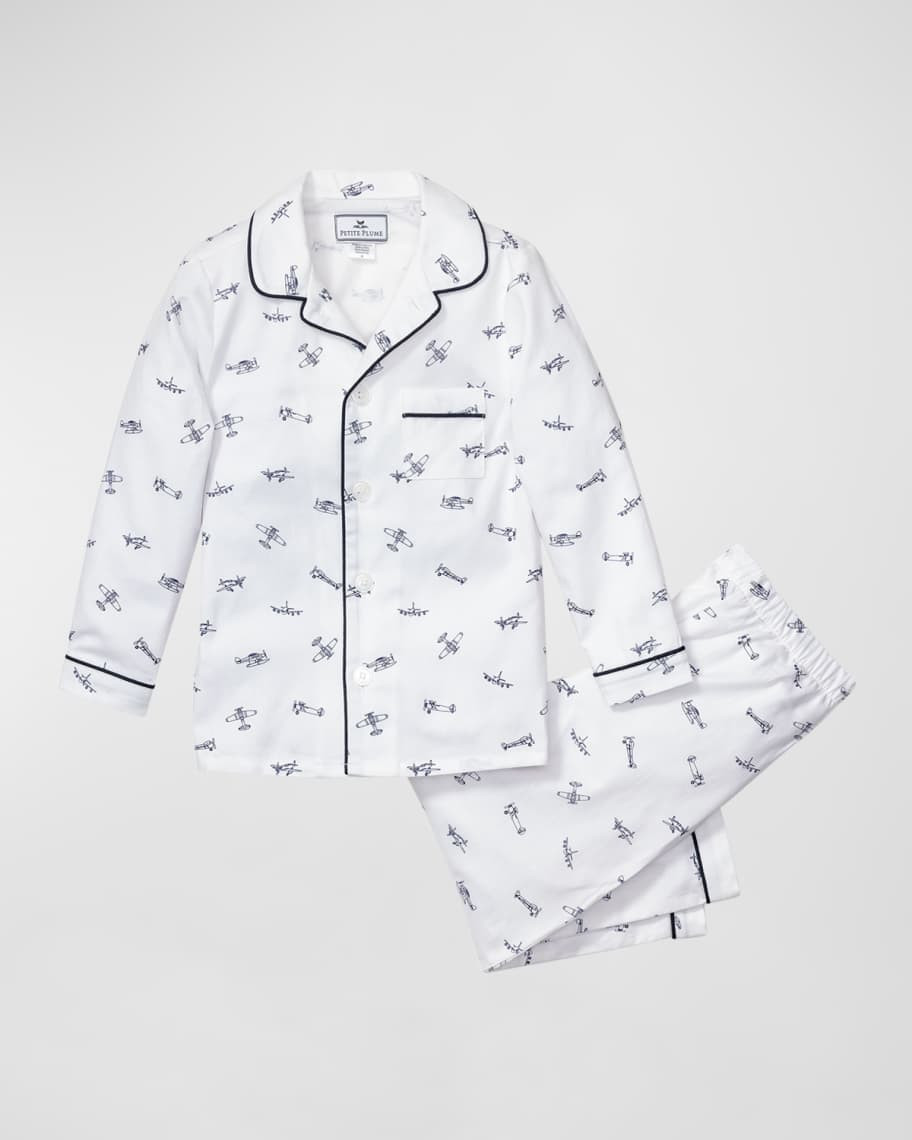 Petite Plume Kid's Par Avion Two-Piece Pajama Set, Size 2-12 | Neiman Marcus
