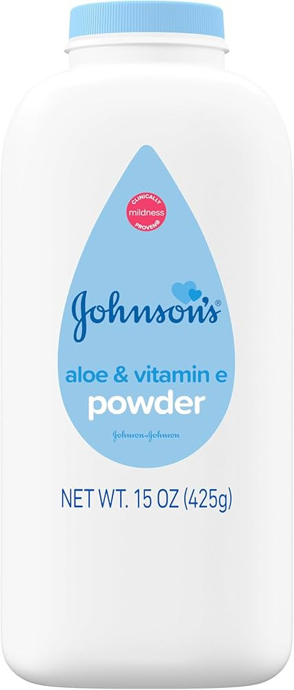 Johnson's Baby Powder with Naturally Derived Cornstarch, Aloe & Vitamin E for Delicate Skin, Hypo... | Amazon (US)