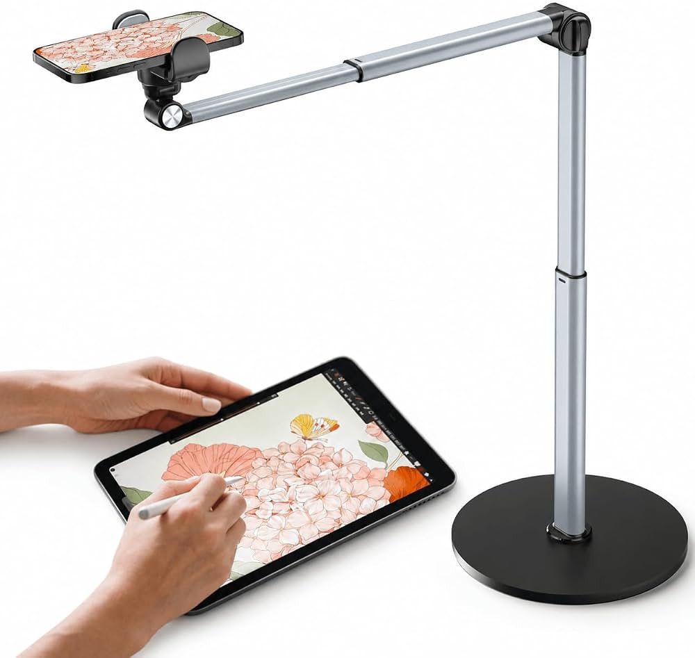 Mistriddle Overhead Phone Stand, 2-Section Telescopic Aluminum Arm | Amazon (US)