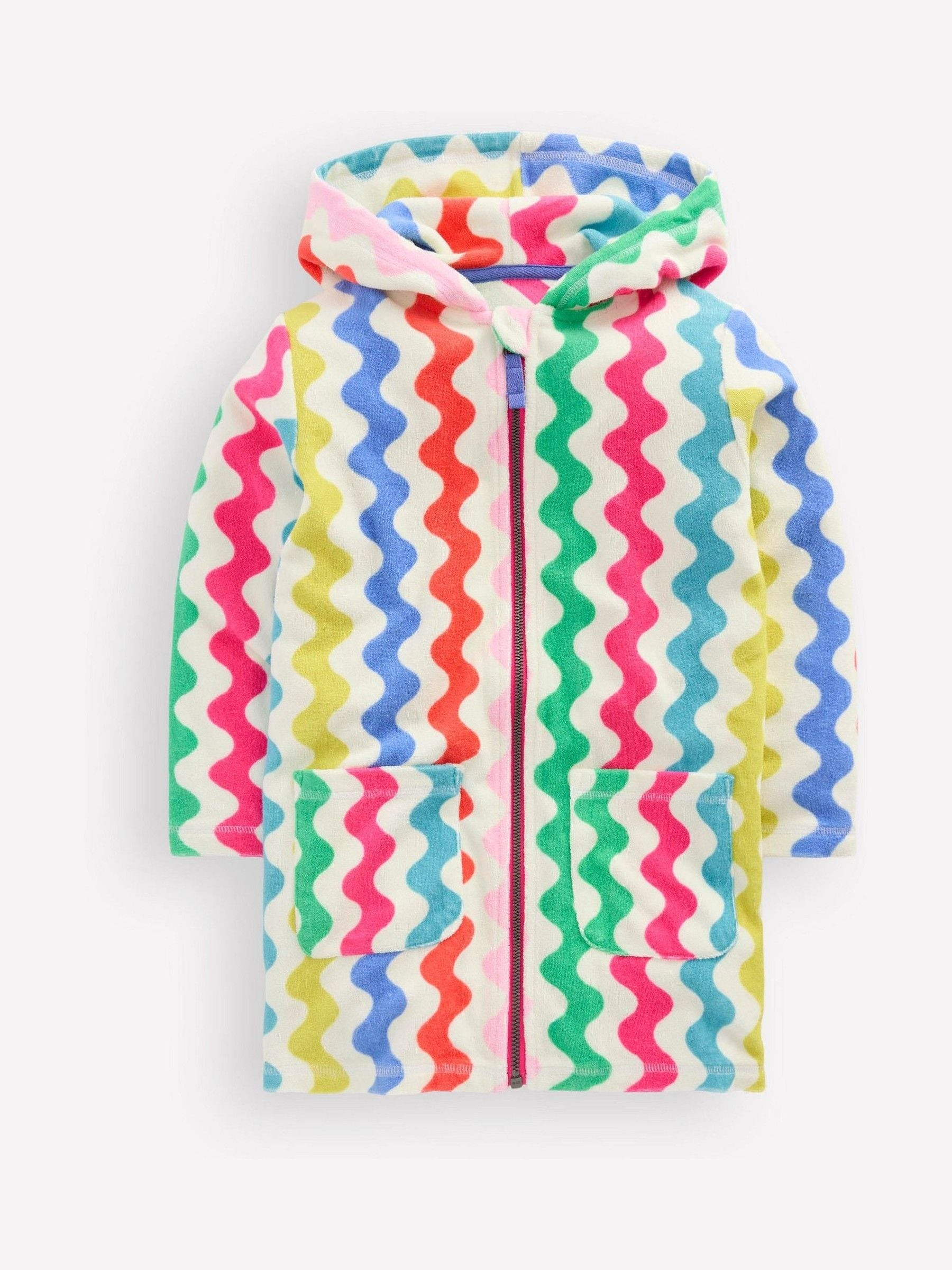 Boden Boden Rainbow Wave Romie Towelling Zip Throw-On Cover-Up | Next US