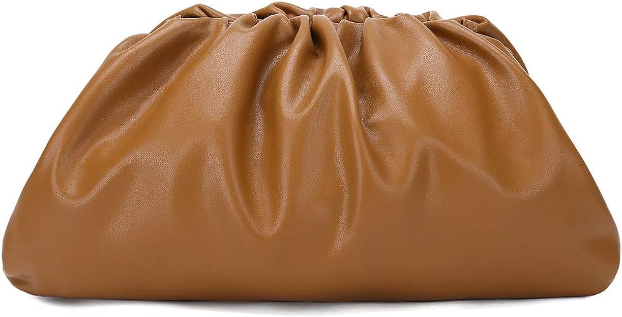 Dumpling Cloud Clutch Purses for Women Crossbody Bags Genuine Leather with Ruched Detail | Amazon (US)