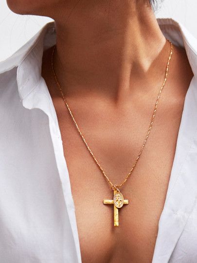 Cross Pendant Chain Necklace | SHEIN