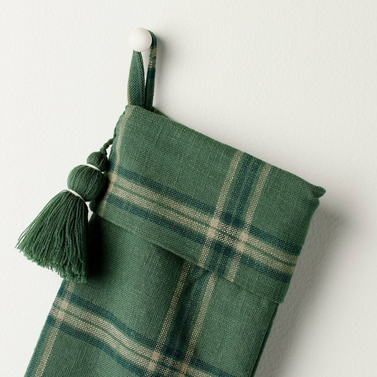 Polished Plaid Christmas Stocking Green - Hearth & Hand™ with Magnolia | Target