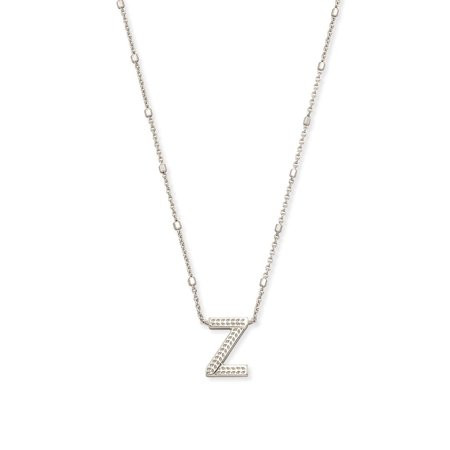 Kendra Scott Letter Z Pendant Necklace for Women Fashion Jewelry Rhodium-Plated Brass Rhodium Metal Letter Z C31 | Walmart (US)