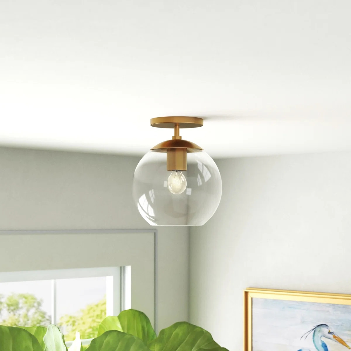 Bartlett Glass Semi Flush Mount | Wayfair North America