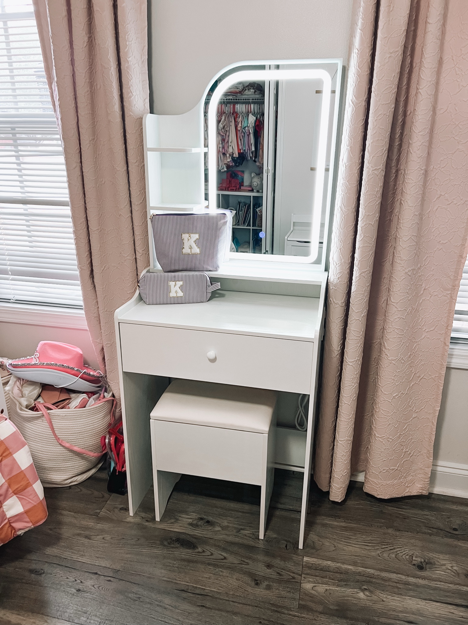 This makeup vanity was the BEST surprise we did for our toddler babe as her big Christmas gift! She is 4years old going on 14, and loves playing with makeup. 

We upgraded her little fisher price vanity to this one and it’s simply one of her favorite gifts now. 

The light is touch censored and has three different light settings, there is a plug on the side for a hair dryer, etc. (we have it unplugged since she’s not big enough to use it on her own yet), there is the drawer for makeup storage and there is additional storage in the little chair! 

I highly recommend snagging one for your little babe or even for yourself if you’re looking for a birthday gift, anniversary gift, or even just because. 

It does come in pieces, so set-up is required. It took my husband about an hour give or take. It wasn’t difficult, just had took a little time making sure it was done properly. 

It comes in about 3-4 different colors. Again, can’t say enough about it!

Perfect gift for growing girls! 
Would even be a great gift for a girlfriend/wife! 



#LTKBeauty #LTKKids #LTKGiftGuide