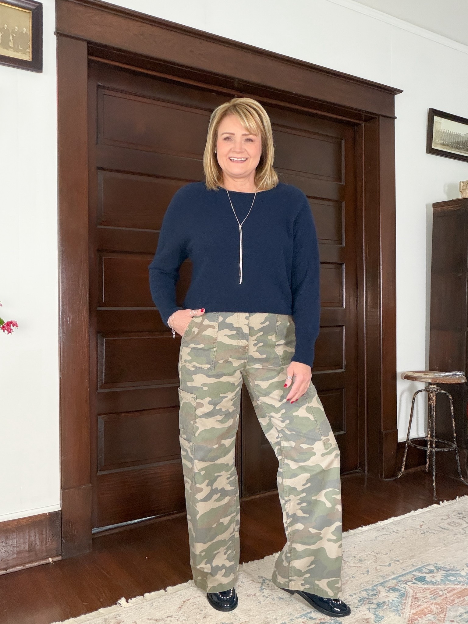 Cashmere and camo.  

#LTKOver40 #LTKFindsUnder100