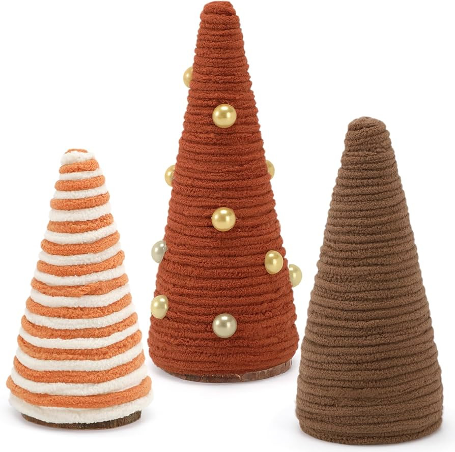 Huray Rayho Fall Tree Table Decorations 3 PCS Mini Trees Yarn Trees Farmhouse Decor for Indoor Ro... | Amazon (US)