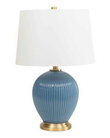 22in Fluted Glass Table Lamp | TJ Maxx