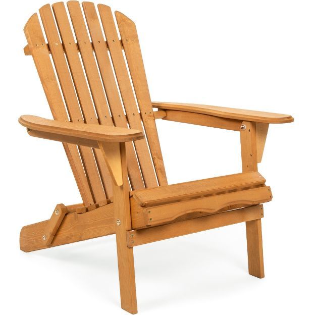 Best Choice Products Folding Adirondack Chair Outdoor Wooden Accent Lounge Furniture for Yard, Pa... | Target