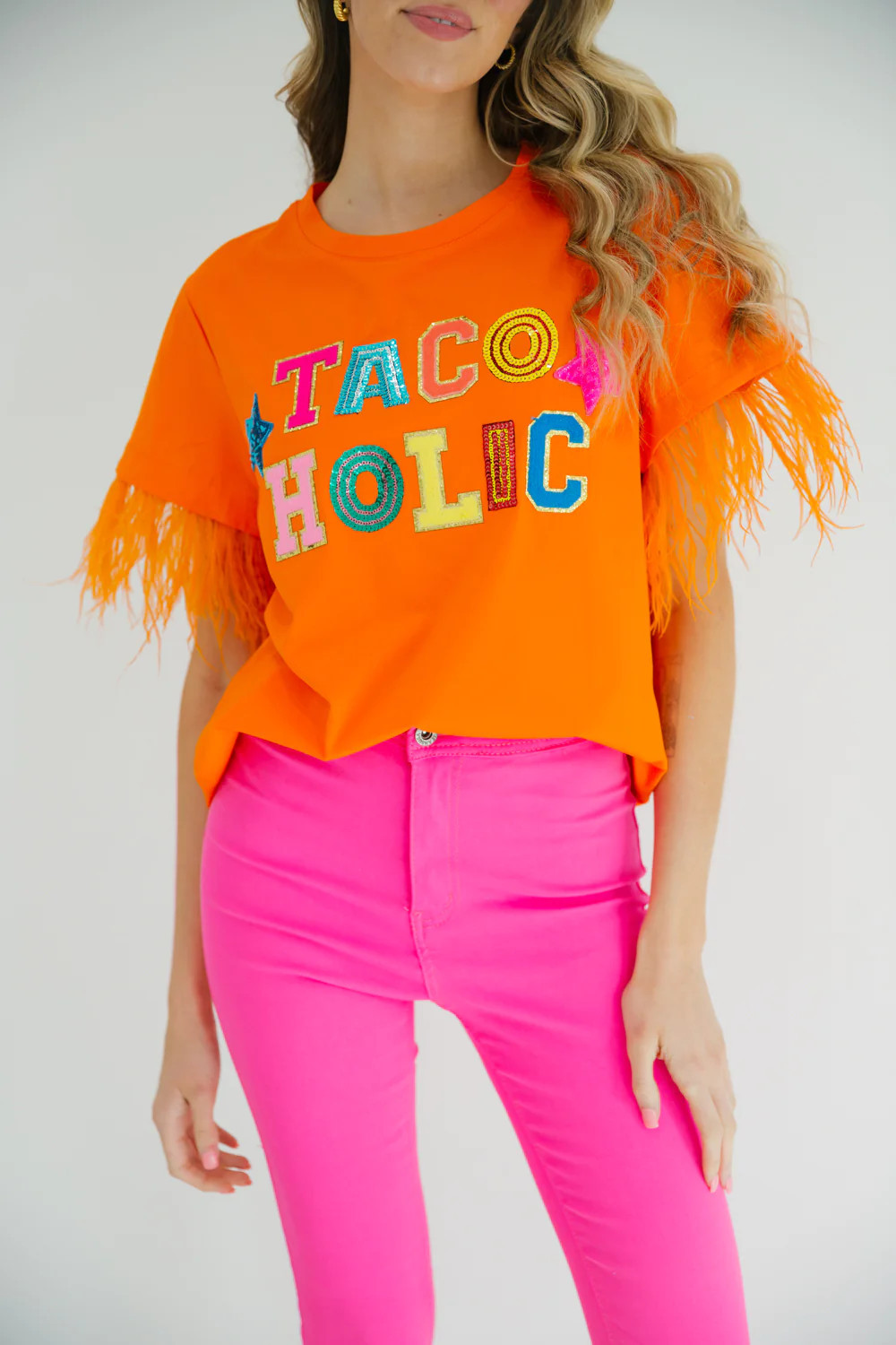 TACOHOLIC FEATHER TEE | Judith March