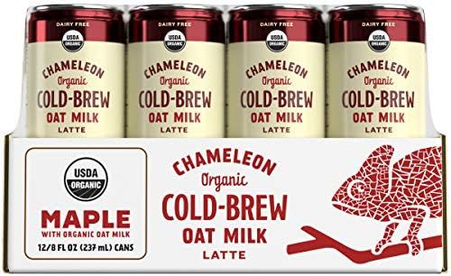 Chameleon Cold-Brew Organic Oat Milk Latte, Maple, 8 Fl. Oz. Can (12 Pack) – Dairy-Free Cold-Br... | Amazon (US)