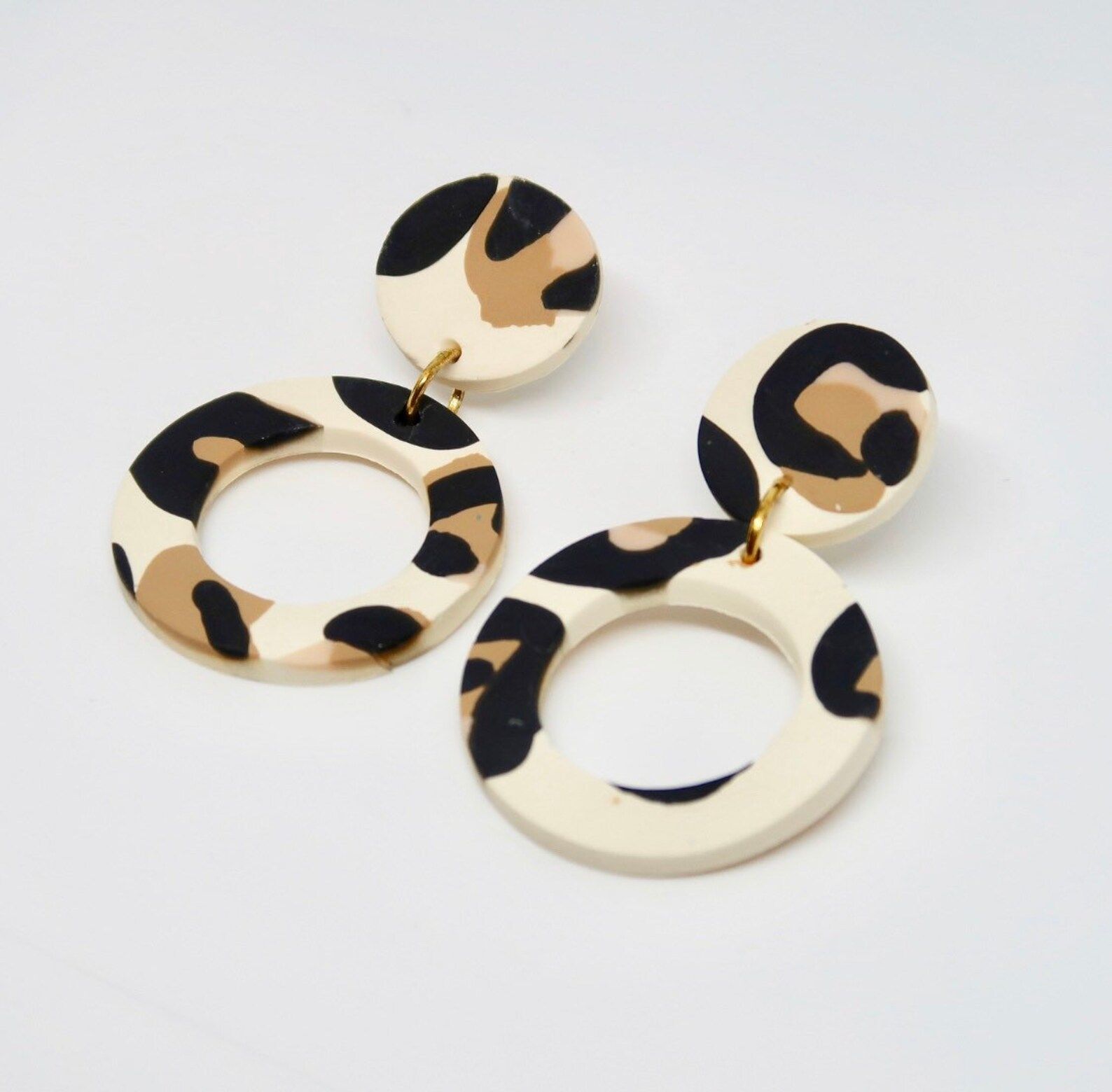 Leopard Print Clay Earrings | Etsy (US)