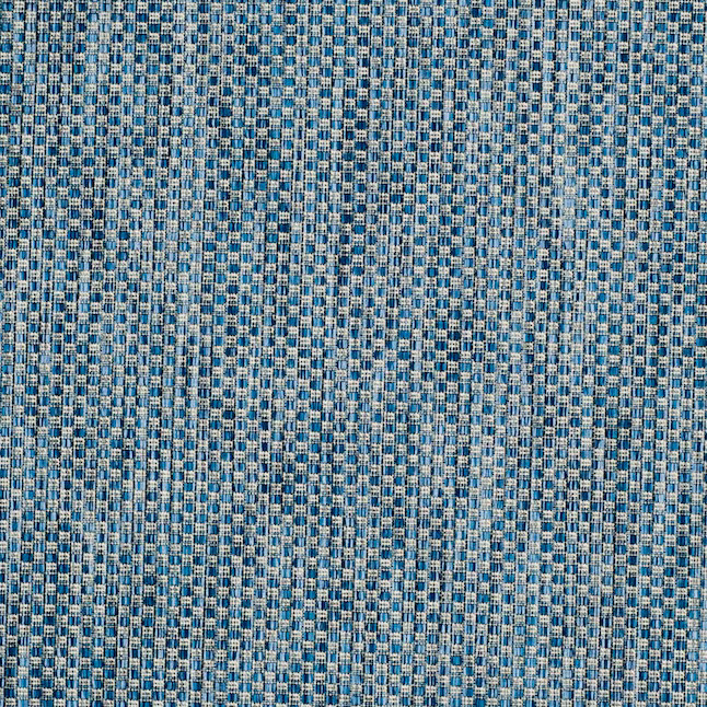 Safavieh Courtyard 8 x 8 (ft) Loomed Synthetic Navy/Gray Round Indoor/Outdoor Solid Area rug | Lowe's